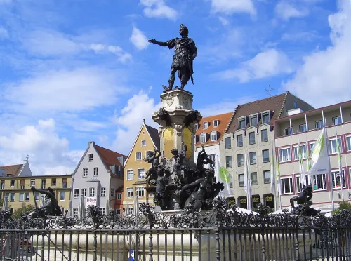 Augustusbrunnen in Augsburg, stop 12 on the self-guided walking tour