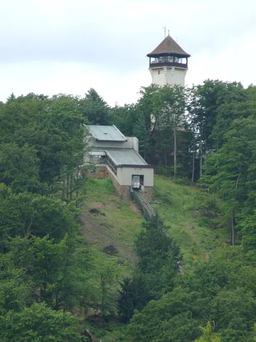 Diana Observation Tower in Karlovy Vary, stop 9 on the self-guided walking tour