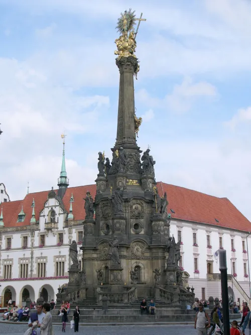 Holy Trinity Column in Olomouc, stop 7 on the self-guided walking tour