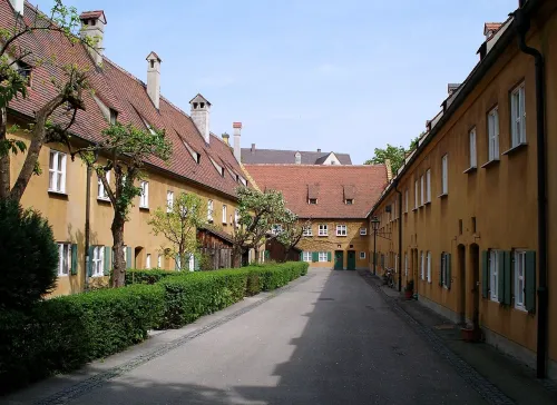 Fuggerei in Augsburg, stop 2 on the self-guided walking tour