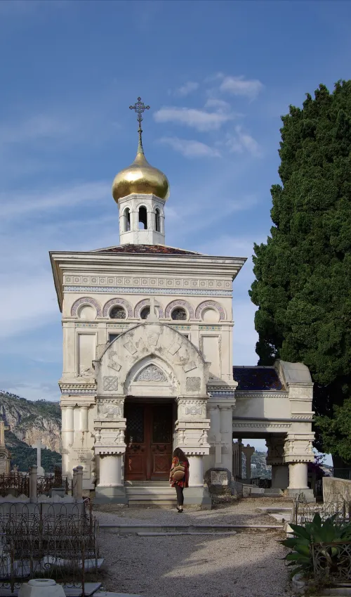 Cimetiere du Vieux-Chateau in Menton, stop 4 on the self-guided walking tour