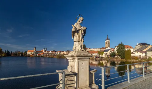 Ulický rybník in Telc, stop 7 on the self-guided walking tour
