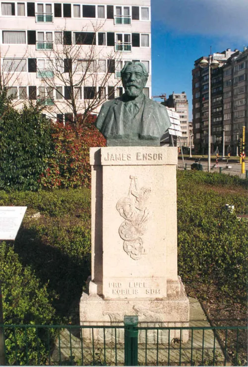 James Ensor Monument in Ostend, stop 3 on the self-guided walking tour