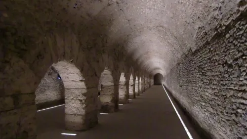 Roman Forum Cryptoporticus in Aosta, stop 6 on the self-guided walking tour