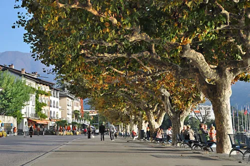 Piazza Giuseppe Motta in Ascona, stop 1 on the self-guided walking tour