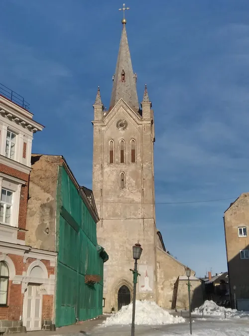St. John's Church in Cesis, stop 1 on the self-guided walking tour