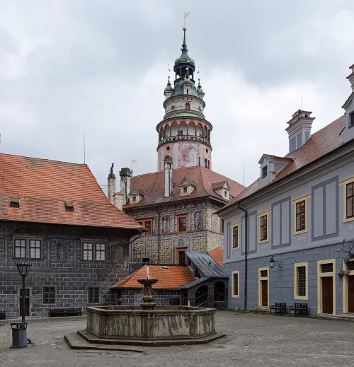Castle Tower in Cesky Krumlov, stop 2 on the self-guided walking tour