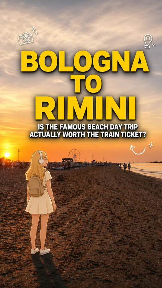 Rimini beach at sunset