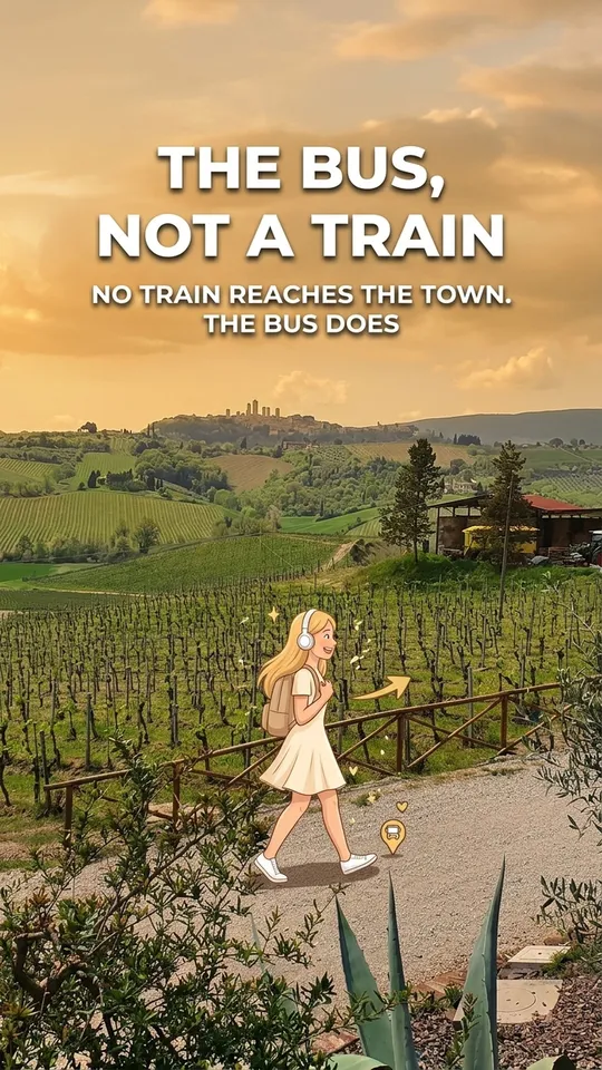The road into San Gimignano