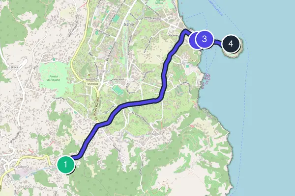 Map of the self-guided Ischia walking tour loop