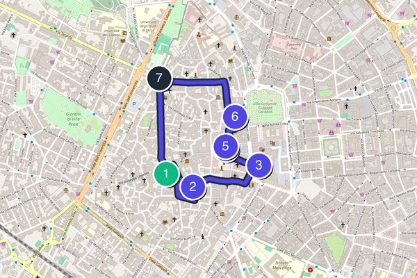 Map of the self-guided Lecce walking tour loop