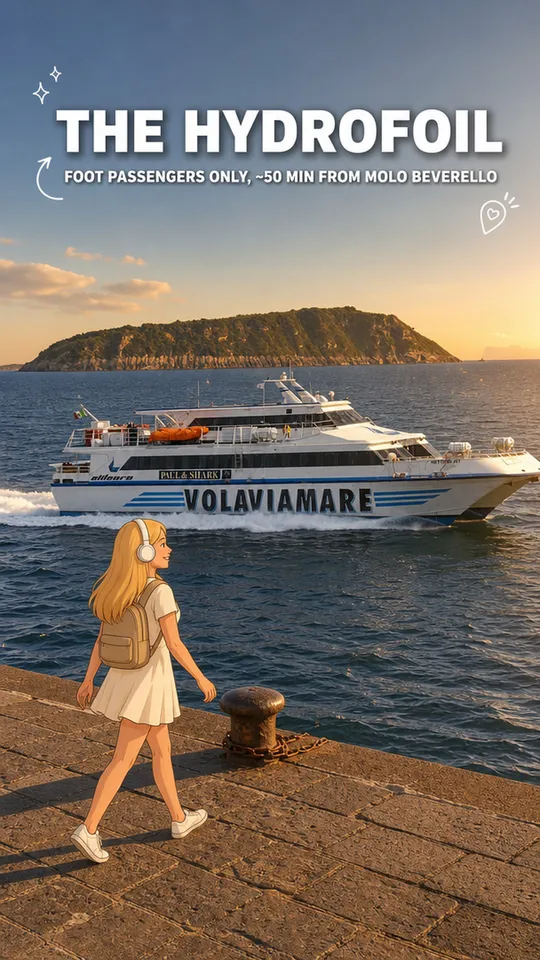 Hydrofoil crossing the Bay of Naples