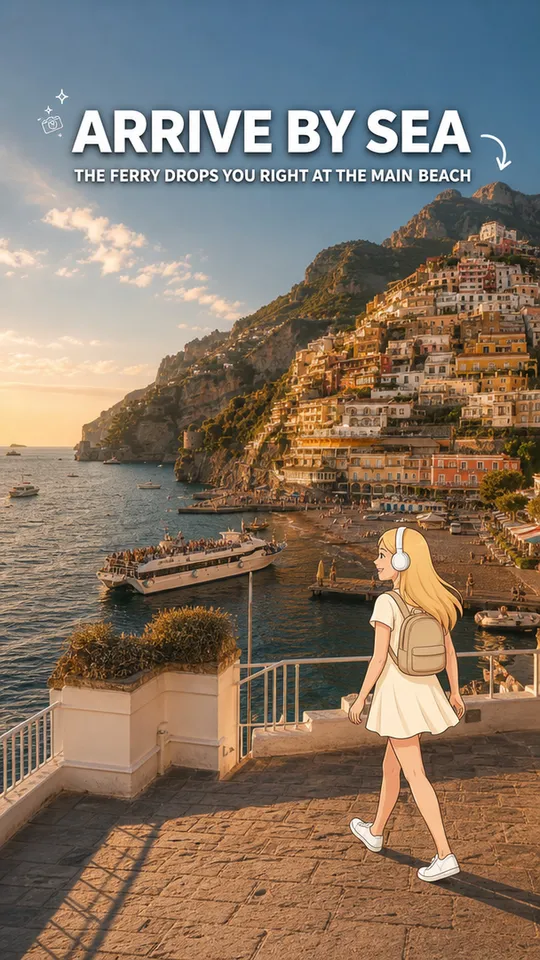 Positano arrival by ferry