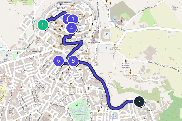 Mappa dell'anello del tour a piedi autoguidato di Ostuni