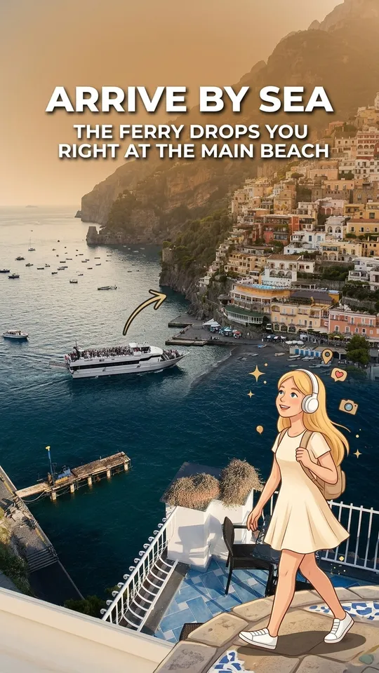 Positano arrival by ferry