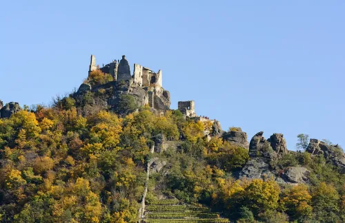 Künringerburg in Durnstein, stop 4 on the self-guided walking tour