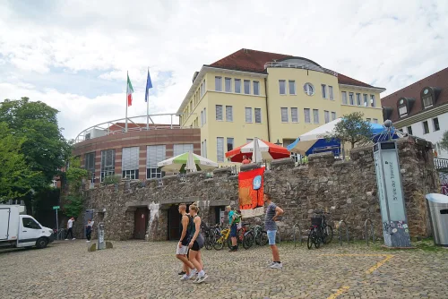 Augustinerplatz in Freiburg, stop 9 on the self-guided walking tour