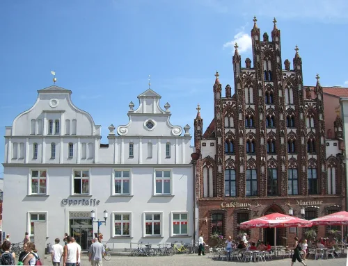 Marktplatz in Greifswald, stop 1 on the self-guided walking tour
