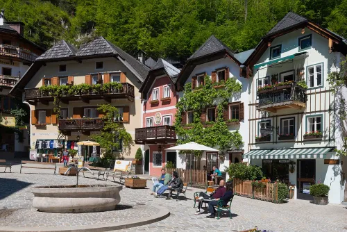 Hallstatt Market Square, stop 1 on the self-guided walking tour