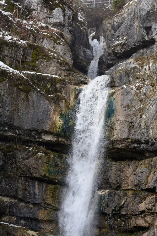 Muhlbach Waterfall in Hallstatt, stop 3 on the self-guided walking tour