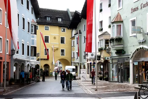 Vorderstadt und Hinterstadt in Kitzbuhel, stop 1 on the self-guided walking tour