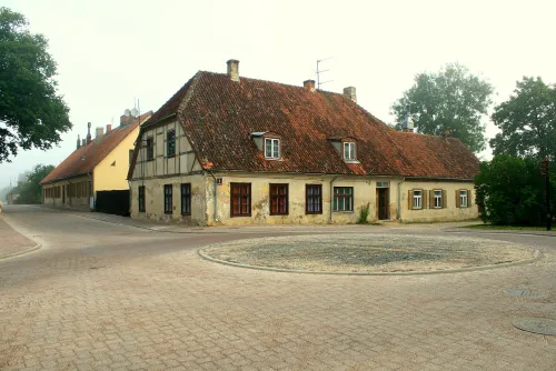 Kalku Street Quarter in Kuldiga, stop 3 on the self-guided walking tour