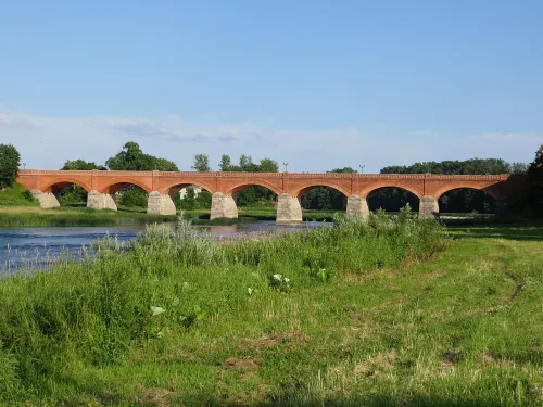 Kuldiga Old Brick Bridge, stop 6 on the self-guided walking tour