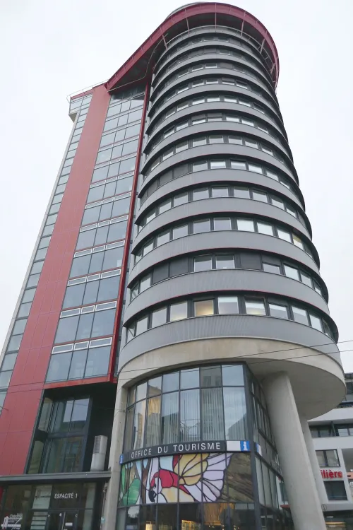 Espacite Tower in La Chaux De Fonds, stop 3 on the self-guided walking tour