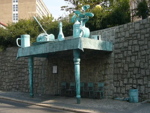 David Cerny Bus Stop in Liberec, stop 4 on the self-guided walking tour
