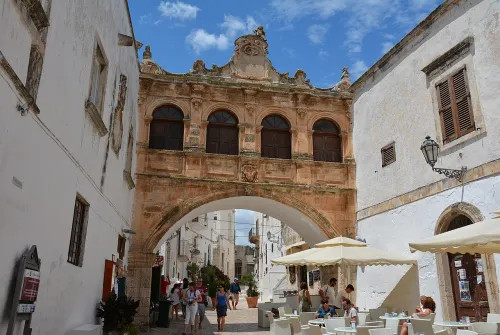 Porta Nova in Ostuni, stop 1 on the self-guided walking tour