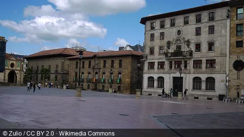 Plaza de Alfonso II el Casto i Oviedo, stopp 5 på den selvguidede vandreturen