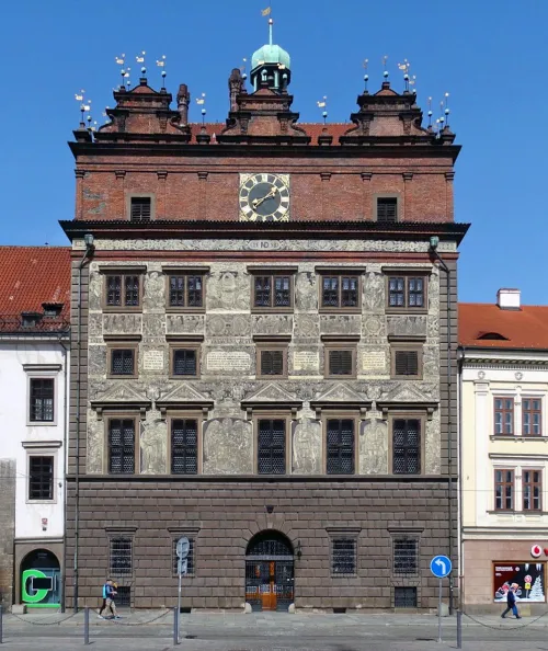 Pilsen Town Hall in Plzen, stop 3 on the self-guided walking tour