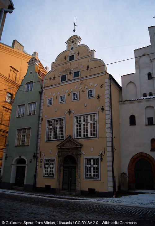 Three Brothers houses i Riga, stop 10 på den selvguidede vandretur