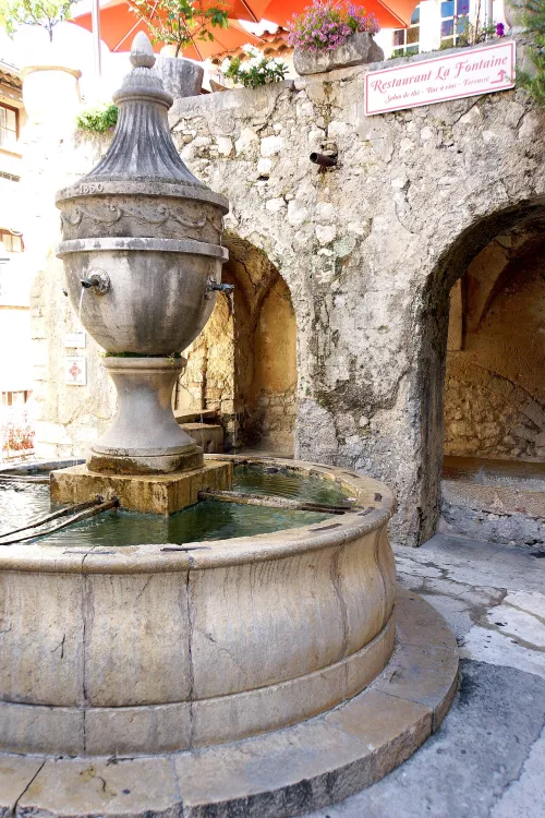 Place de la Grande Fontaine in Saint Paul De Vence, stop 3 on the self-guided walking tour