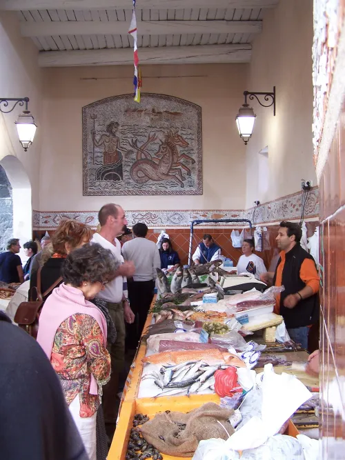 Place aux Herbes in Saint Tropez, stop 2 on the self-guided walking tour