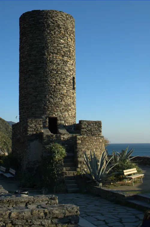 Belforte Tower in Vernazza, stop 4 on the self-guided walking tour