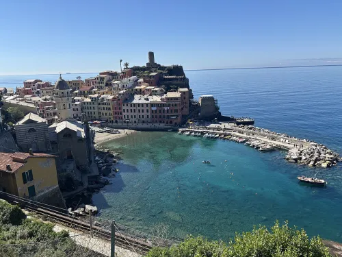 Vernazza Harbour (Piazza Marconi), stop 2 on the self-guided walking tour