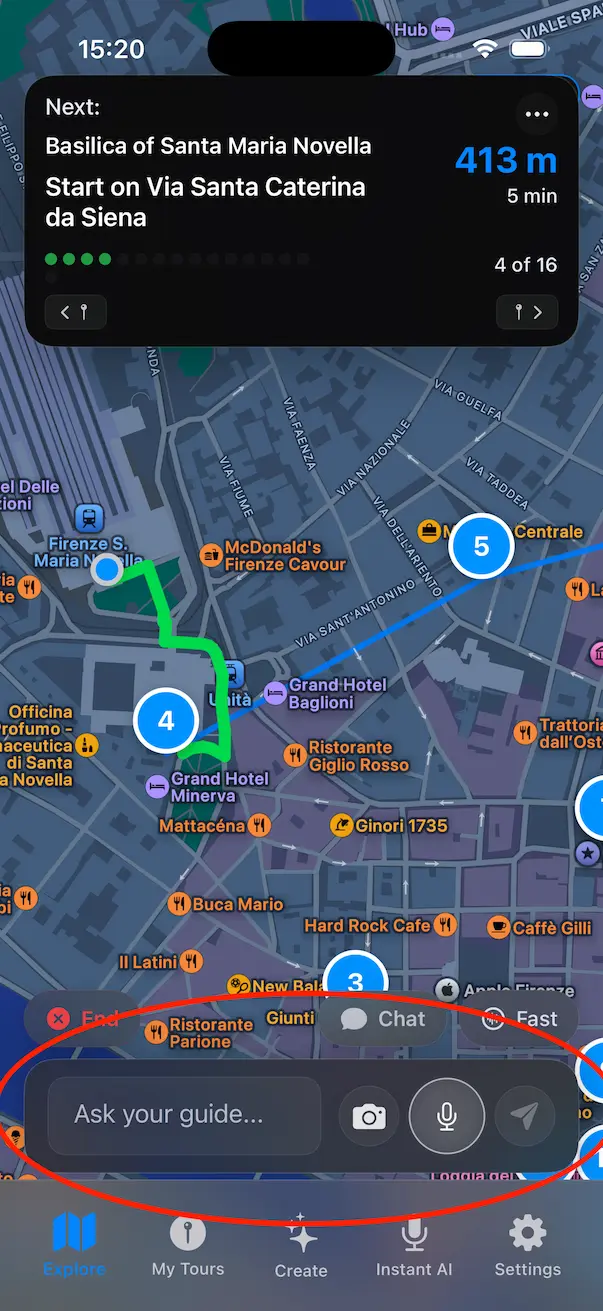 AI Guide Chat Interface