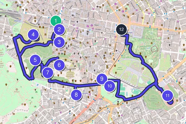 アテネ Walking Tour Map