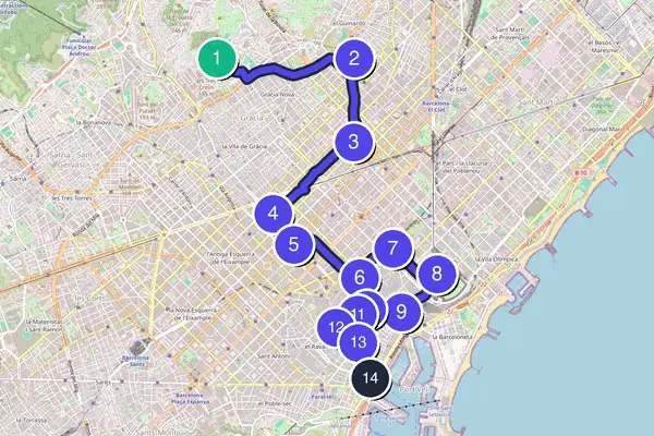 バルセロナ Walking Tour Map