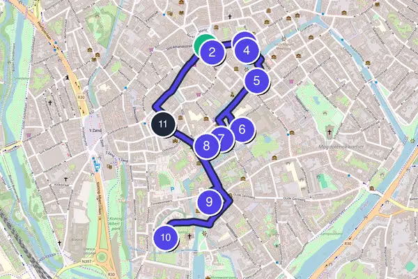 ブルージュ Walking Tour Map