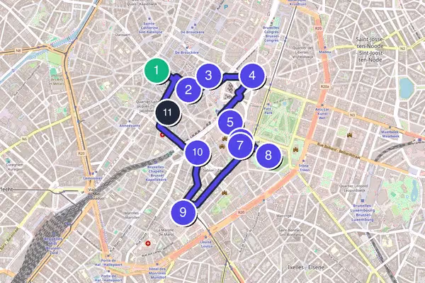 ブリュッセル Walking Tour Map