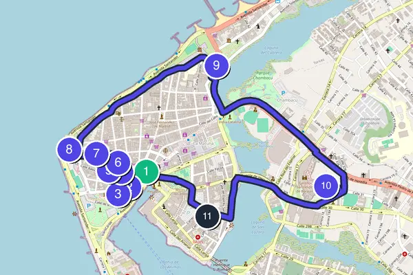 Cartagena de Indias Walking Tour Map
