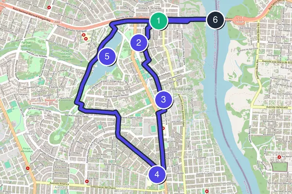 Ciudad del Este Walking Tour Map