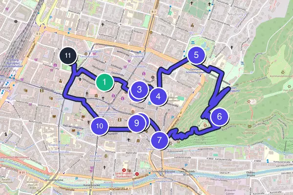 Freiburg Walking Tour Map