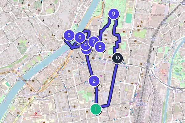 インスブルック Walking Tour Map