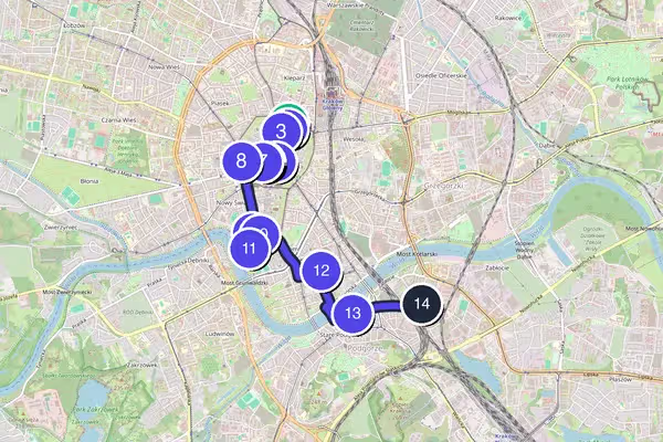 クラクフ Walking Tour Map