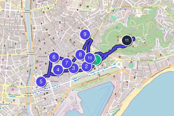 マラガ Walking Tour Map