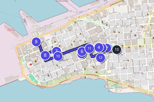 Montevideo Walking Tour Map