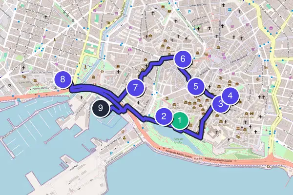 パルマ・デ・マリョルカ Walking Tour Map
